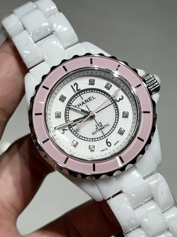 シャネルレプリカ J12 H5199 38mm 桜ピンクセラミック ラメ文字盤レディース