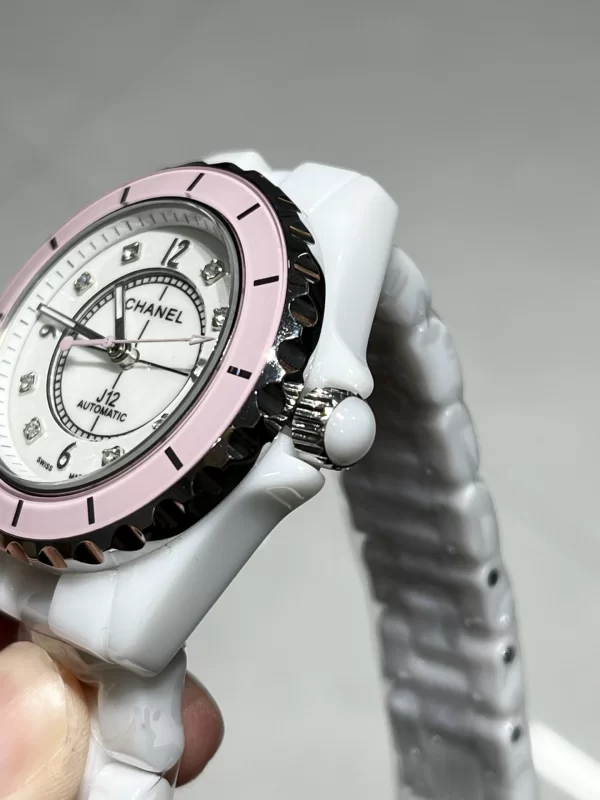 シャネルレプリカ J12 H5199 38mm 桜ピンクセラミック ラメ文字盤レディース