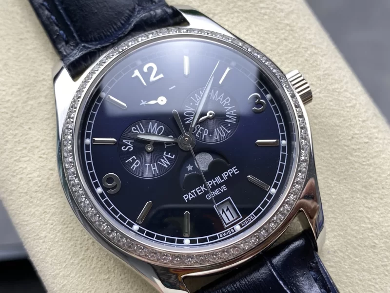 パテックフィリップスーパーコピー コンプリケーション年間カレンダー & ムーンフェイズ腕時計 5147G-001