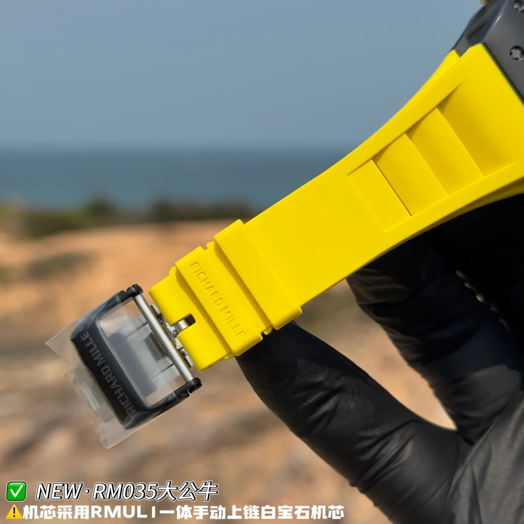 新品リシャールミル腕時計レプリカ RM035 ビッグブル イエローベルト