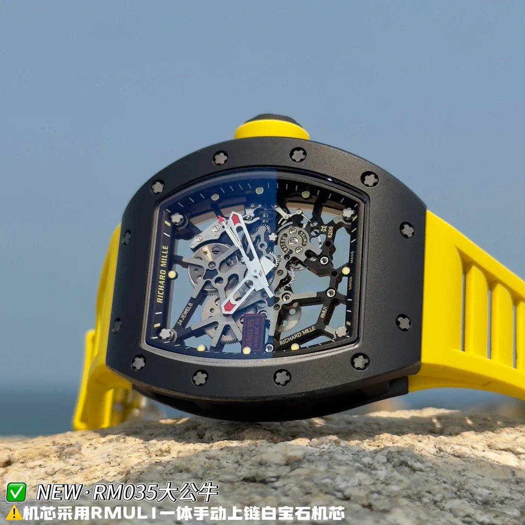 新品リシャールミル腕時計レプリカ RM035 ビッグブル イエローベルト