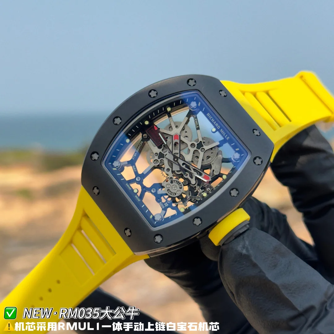 新品リシャールミル腕時計レプリカ RM035 ビッグブル イエローベルト