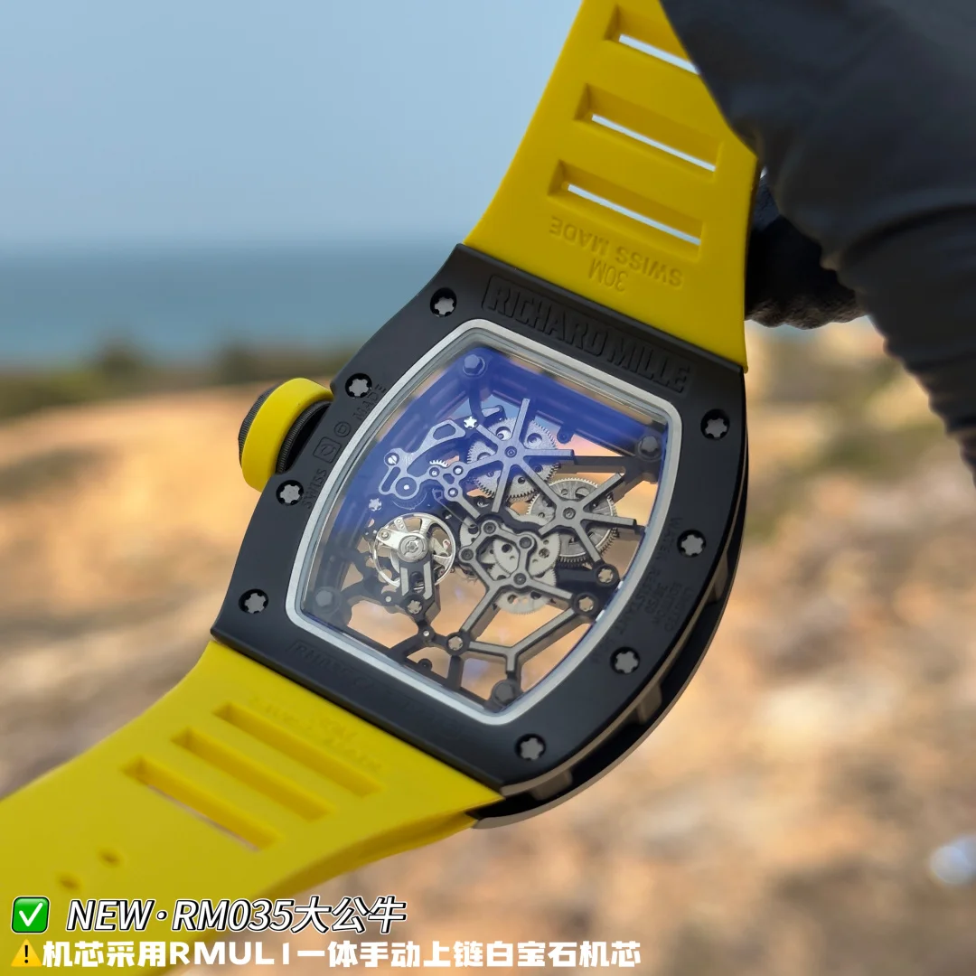 新品リシャールミル腕時計レプリカ RM035 ビッグブル イエローベルト
