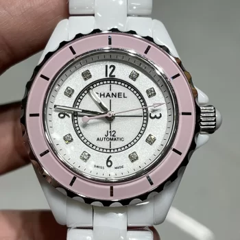 シャネルレプリカ J12 H5199 38mm 桜ピンクセラミック ラメ文字盤レディース
