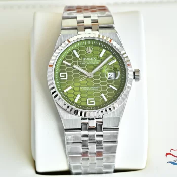 ロレックスコピー 127234 ランドドゥエラー 40mm オリーブグリーンハニカム文字盤 ジュビリーブレス 自動巻き