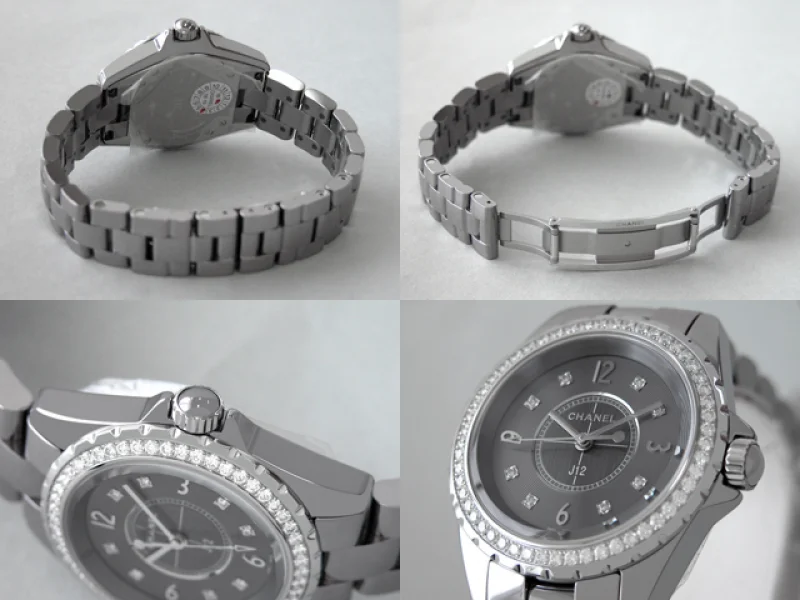 シャネル CHANEL時計 J12　クロマティック 33mm　8Pダイヤ　ベゼルダイヤ　チタンセラミック グレー H2565 スーパーコピー