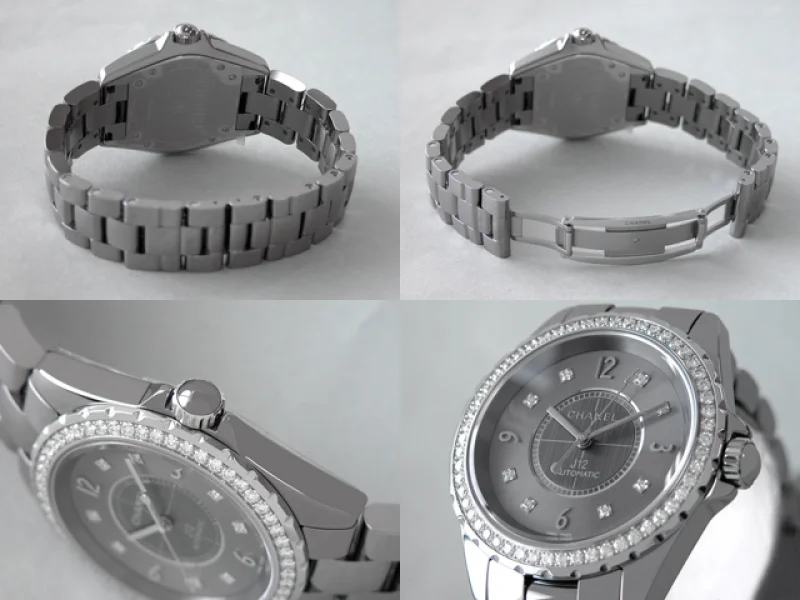シャネル CHANEL時計 J12　クロマティック 38mm　8Pダイヤ　ベゼルダイヤ　チタンセラミック グレー H2566 スーパーコピー